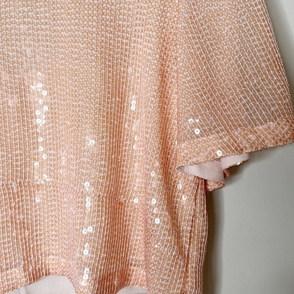 Free People Night Fever slink blush sequin party crop top women size XS - Picture 5 of 7